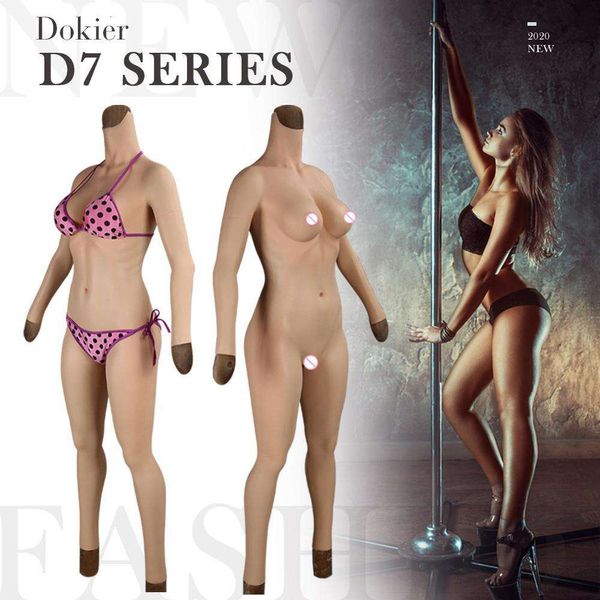 Costumi Catsuit Realistico Body in silicone senza olio Crossdresser Boobs Drag Queen Vagina finta per forme di seno transgender