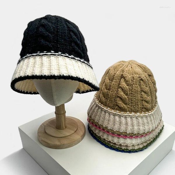 Berretti Autunno e Inverno Donna Uomo Capelli intrecciati Cappelli a secchiello in lana Cotone Confortevole Versatile Moda calda Senza blocchi di colore