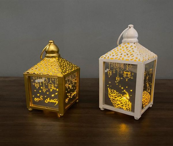 Eid Mubarak Decorazione della luce Ramadan Stringa di luce LED Scatola batteria Lanterna Dio arabo Lanterna Lampada a olio Palazzo Lamp2960201