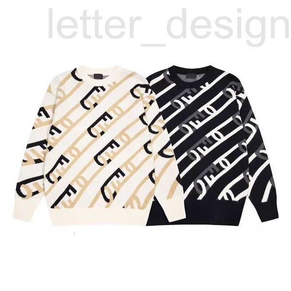Мужские свитера дизайнерские 2022FW Мужские и женские свитера F с надписью Locker Джемперы с круглым вырезом Трикотажные шерстяные черно-белые дизайнерские свитера 8F3