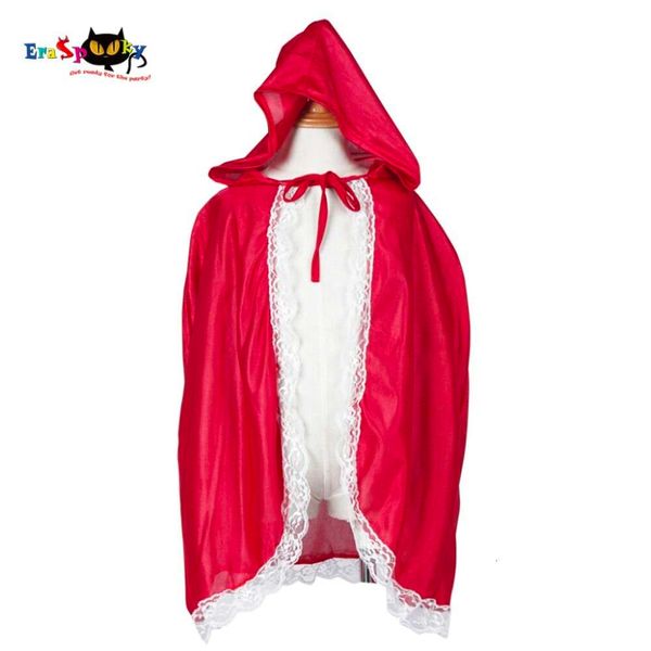 Cosplay Little Riding Hood Kostüm Mädchen Rote Mütze Umhang Kinder Anime Cosplay Cape Kleidung für Kinder mit Spitze Karneval Halloweencosplay