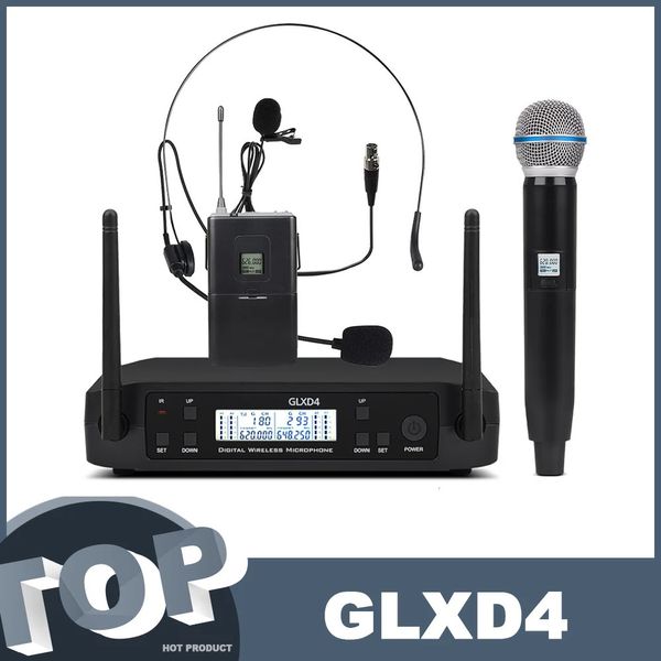 Walkie Talkie Professional GLXD GLXD4 GLXD24 Беспроводной микрофон Двухканальная система BETA58 beta 58 Микрофон подходит для караоке 231023