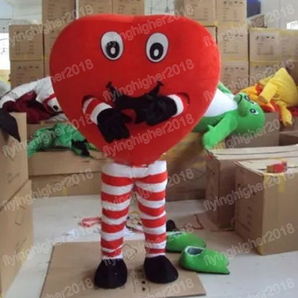 Costume da mascotte con cuore rosso carino di Halloween, formato adulto, personaggio dei cartoni animati, personaggio a tema anime, abito unisex di carnevale, abito da festa di fantasia natalizio