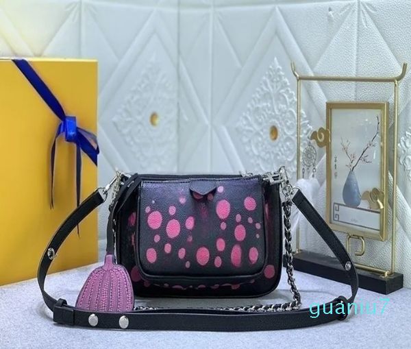 Bolsa de ombro feminina designer bolsa mensageiro ameixa vermelha impressão moda luxo bolsa de couro feminina