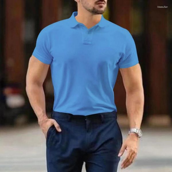 Herren Polos 2023 Cross Border Selling American Style Casual POLO Shirt Kurzarm Hochwertiges einfarbiges Business T-Shirt