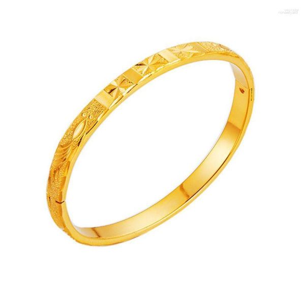 Pulseira estrela esculpida peixe design amarelo ouro preenchido pulseira feminina que pode ser aberta