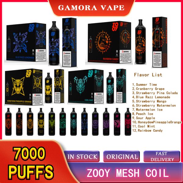 Puff Flex ZOOY kING PUFFS 7000 Sigarette elettroniche monouso con penna Vape Vapor Puffbar 650Mah Batteria 14ml Capactiy Vaporizzatore preriempito ecig desechable