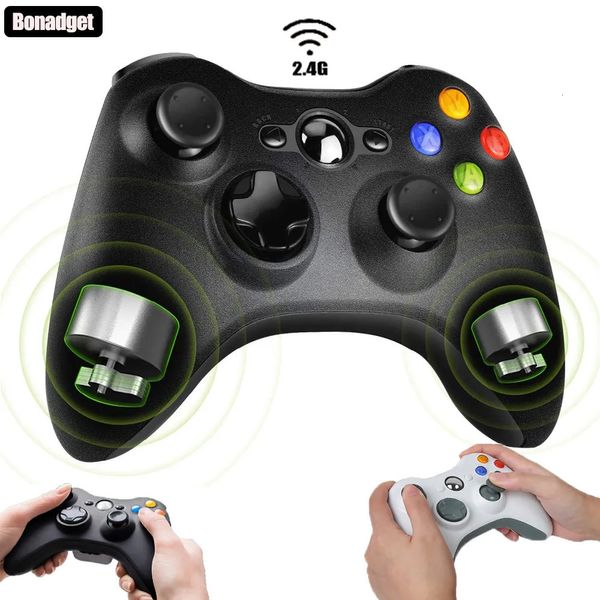 Controller di gioco Joystick Controller wireless 2.4G per Xbox 360/360 Slim/PC Gamepad Videogioco Rocker 3D Console con doppio rilevamento delle vibrazioni Accessori da gioco 231023