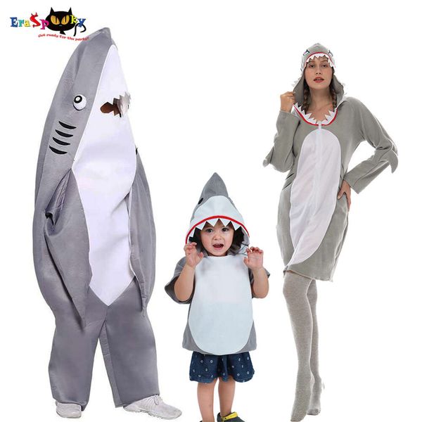 Cosplay Eraspooky 2020 Lustiges graues Hai-Cosplay für Kinder, Halloween-Kostüm für Erwachsene, Haie, Weihnachtsparty, Familiengruppe, Kostüm-Cosplay