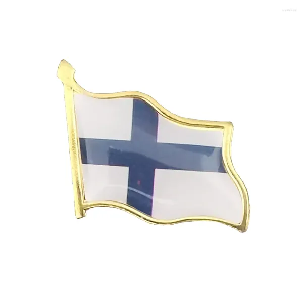 Spille Bandiera Finlandia Spille smaltate Distintivo Spilla da bavero Zaino/Haie Tonalità blu e bianca Superficie liscia e bella