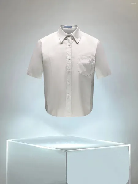 Damenanzüge, klassisches, umweltfreundliches weißes Triangel-Hemd aus recyceltem Nylon