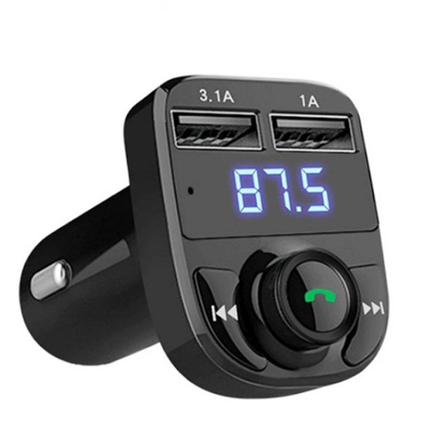 FM50 X8 Transmissor FM Modulador Aux Bluetooth Car Kit Bluetooth Handsfree Receptor de áudio para carro MP3 Player com carga rápida Dual ZZ