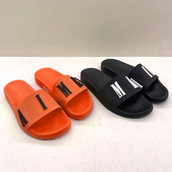 Unissex designer slide mulheres chinelo de luxo para homens piscina letras de borracha clássico verão sandália fora plataforma grossa conforto praia sapato