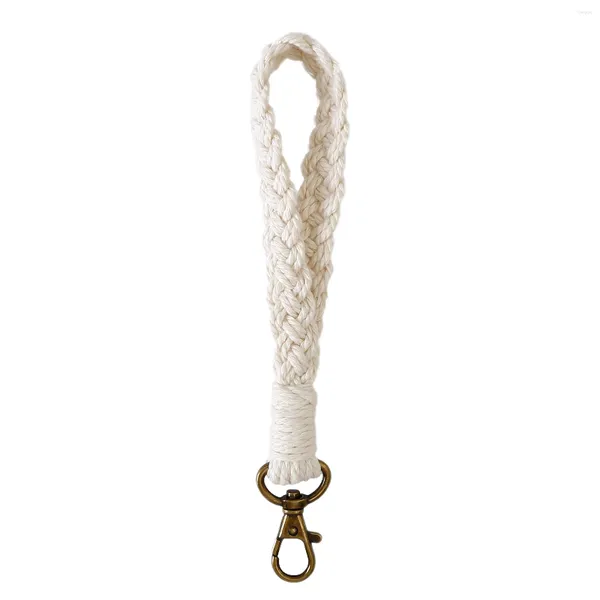 Chaveiros Mulheres Mãos Chaveiro Titular 18cm Portátil Macrame Chaveiro Pulseira com Fecho Lagosta Pulseira Artesanato Cordão de Pulso Ao Ar Livre