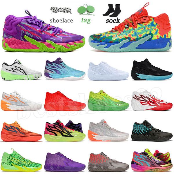 2024 MB.02 Rick e Morty Tênis de basquete com caixa LaMelo Ball MB02 LaMello Ball MB01 Digital Camo Supernova Be You Men Sports Shoe Tóxico Tamanho Grande 12 Trainner Sneakers