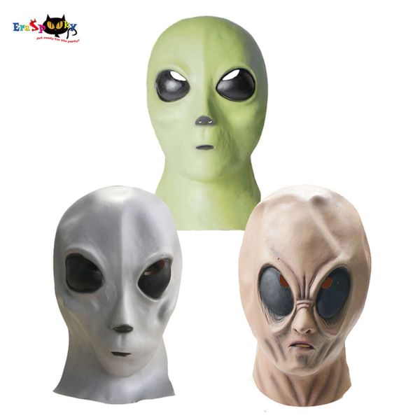 Cosplay borracha assustador realista alienígena máscara traje de halloween para adultos homens rosto cheio máscaras de látex carnaval festa propscosplay