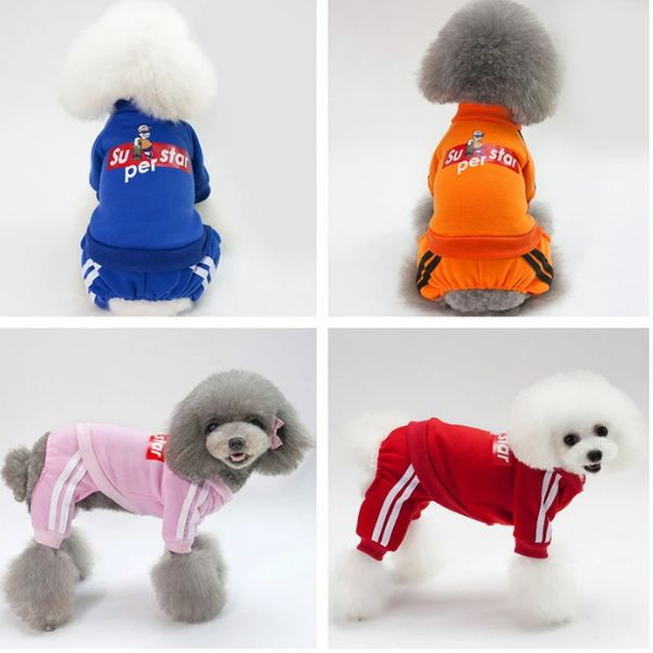 Hundebekleidung, Herbst-Winter-Hundekleidung, vierbeiniges Sport-Sweatshirt, bonbonfarbene Baumwolloveralls, kleine und mittelgroße Haustierkleidung 231023