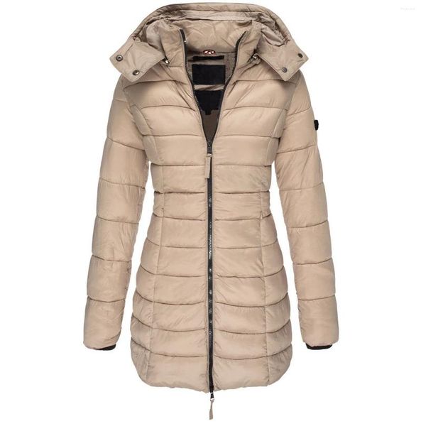 Jaqueta feminina de inverno 2023, casaco leve ultra longo e quente com capuz, parka feminina