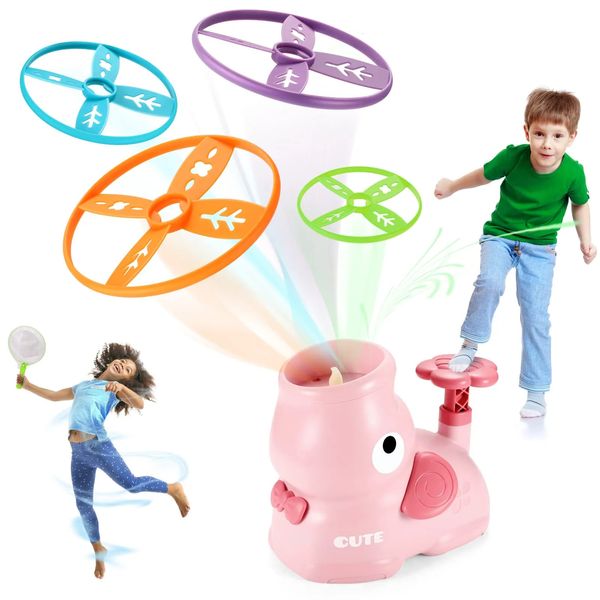 Brinquedos esportivos Crianças Jogo Ao Ar Livre Discos Voadores Air Rocket Launcher Pés-Montados Disco Voador Interativo Jardim Brinquedo Esportivo para Crianças 231023