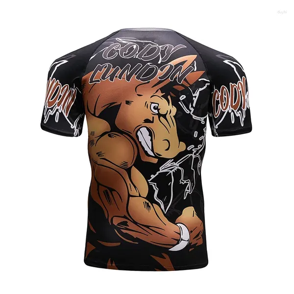 Men's T Shirts CODY LUNDIN Compression Spandex 3D Print Punk Style MMA BJJ T-Shirts Grappling Rash Guard Muscular Trainning Tops Men Casual