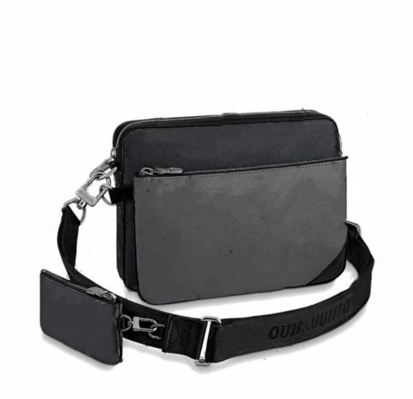 10A Top Qualität Designer Tasche Herren Damen 3 Stück Trio Echtes Leder Messenger Geldbörse Umhängetaschen Einkaufstasche Umhängetasche Handtaschen Geldbörsen Einkaufstasche Rucksack schwarz