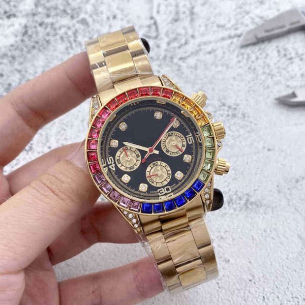 Designer-Uhrenrolle Herrenuhren Armbanduhr Luxus-Designer-Zuidi-Regenbogen-Mode-Vollfunktions-Timing-Business-Uhr 6B96L