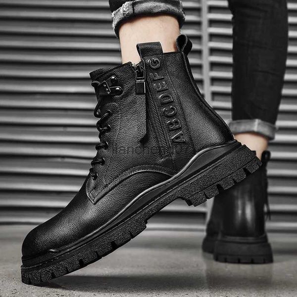 Stiefel Echtes Leder Casual Männer Mode Italienische Designer Schuhe Männliche Knöchel Winter Warme Schnee Business für YQ231025