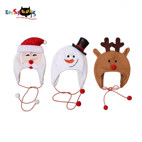 cosplay Eraspooky simpatico pupazzo di neve/renna/cappello da babbo natale bambini costume di natale per bambini festa di capodanno copricapo oggetti di scena regalocosplay