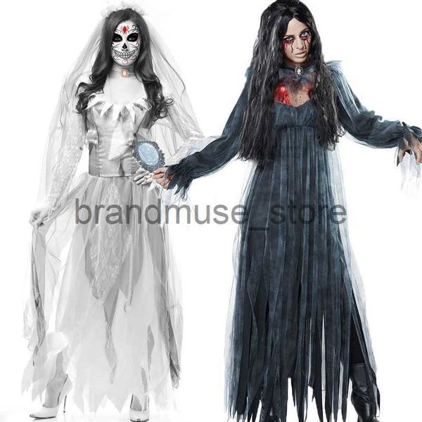 Tema traje halloween novo horror fantasma noiva perdido traje jogo roupas bar palco vampiro demônio desempenho roupas j231024