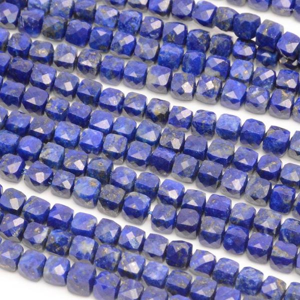 Gevşek taş taşları doğal lapis lazuli düzensiz faset küp 4mm