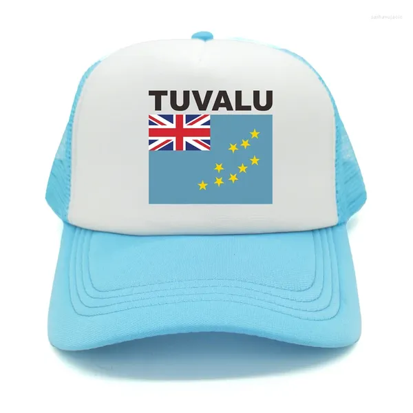 Cappellini da baseball Tuvalu Trucker Cap Summer Men Cool Country Flag Hat Baseball Unisex Outdoor Mesh Net