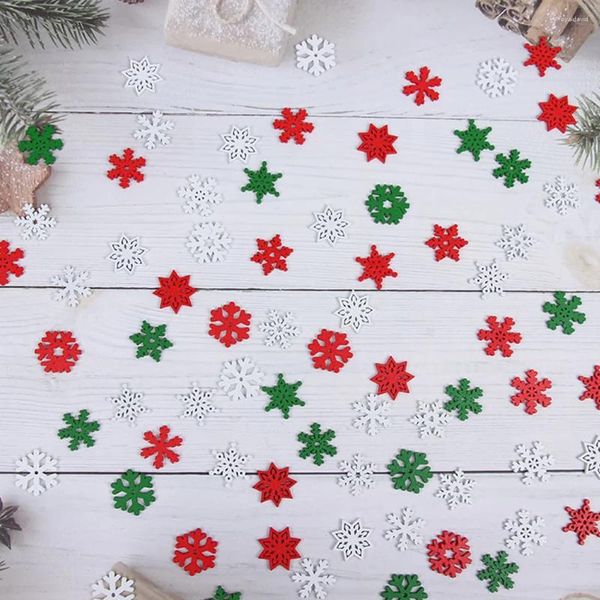 Gravatas borboletas 50 peças, decoração de natal, flocos de neve, artesanato, sinais de madeira, suprimentos, fatias de materiais, decoração diy, flocos de neve, inverno