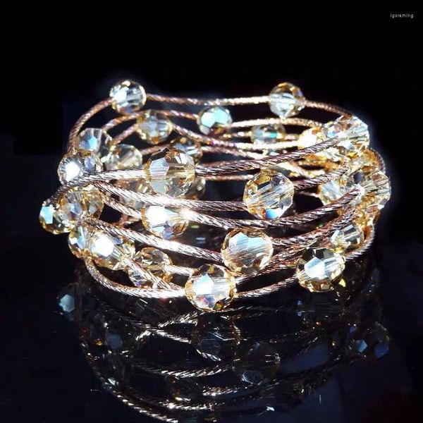 Charme pulseiras moda fantasia cristal grânulos mutilayer pulseira conjuntos para mulheres meninas ajustável tendência jóias presente acessórios