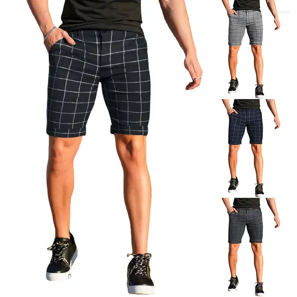 Shorts masculinos casuais verão fino elástico moda fina negócios diário outwear preto cinza