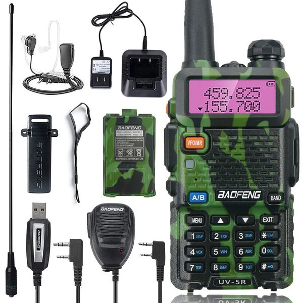 Walkie Talkie BaoFeng UV 5R Walkie-Talkie Dualband Radio bidirezionale a lungo raggio per caccia Stazioni radio FM portatili Ricetrasmettitore Set wireless 231023