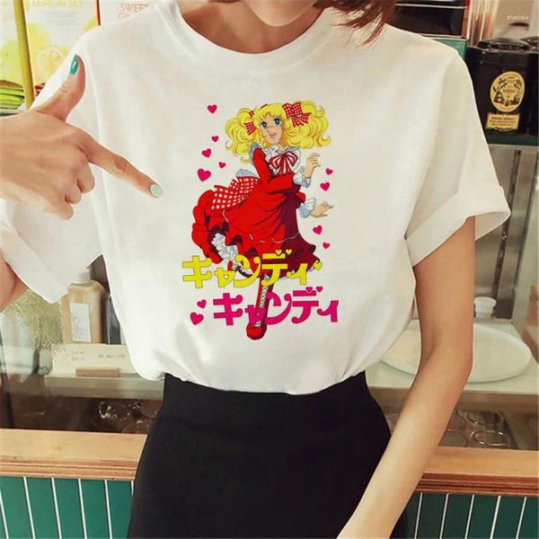 Camisetas femininas doces anime camisa feminina camisetas engraçadas roupas de menina