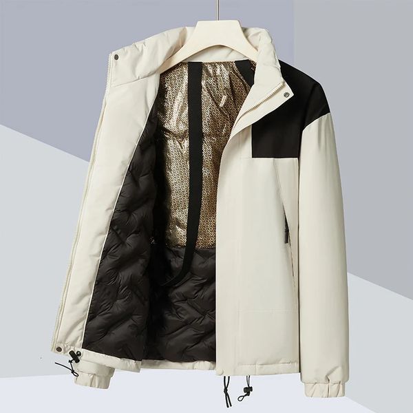 Homens para baixo parkas inverno parka homens windbreak mais grosso quente à prova de vento casacos de pele masculino militar com capuz anorak jaquetas 231023