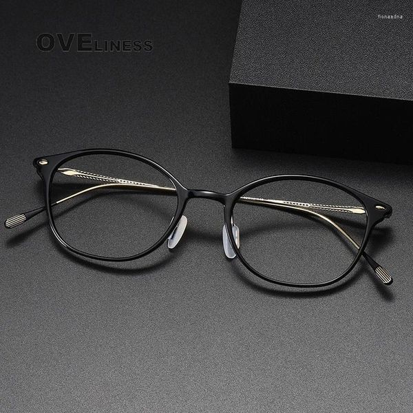 Óculos de sol quadros 2024 acetato titânio óculos quadro para mulheres retro vintage redondo prescrição óculos miopia óculos ópticos