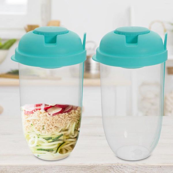 Set di stoviglie 2 pezzi contenitore per insalata Keep Fit pasto shaker tazza con supporto per forchetta per picnic 1000 ml