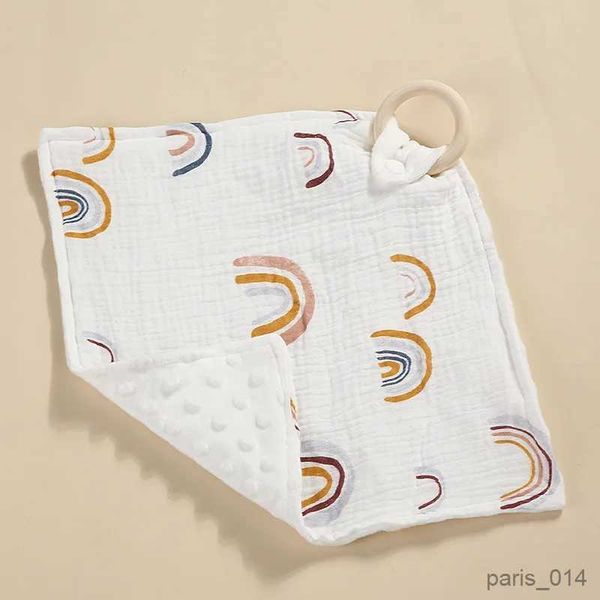 Одеяла Муслиновое квадратное полотенце Детские одеяла Успокаивающее полотенце для новорожденных Хлопковое детское одеяло Отрыжка Ткань Детские вещи Кнопка R231024