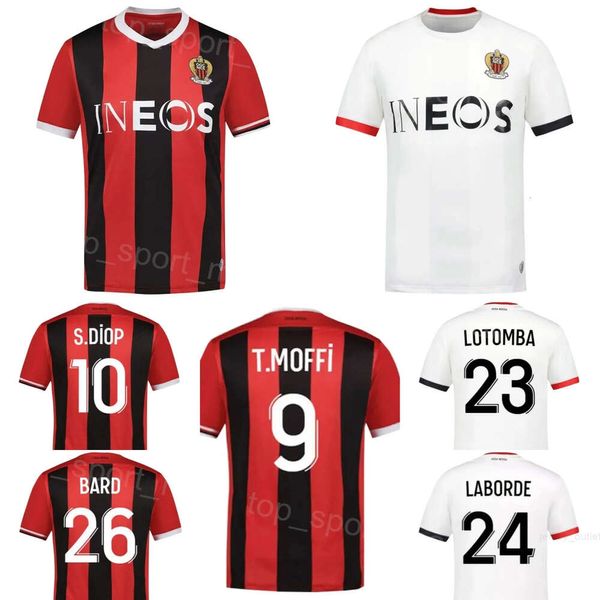 2023-2024 Club Team OGC Nice Futebol 24 Gaetan Laborde Jerseys FC 1 Marcin Bulka 9 Terem Moffi 26 Melvin Bard 11 Morgan Sanson 19 Khephren Thuram Kits de camisa de futebol