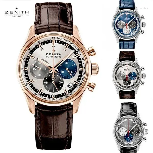 Relógios de pulso de luxo relógio de quartzo homens exclusivos relógios decorativos criativos Bluie Dial pulseira de couro esporte relógio de moda