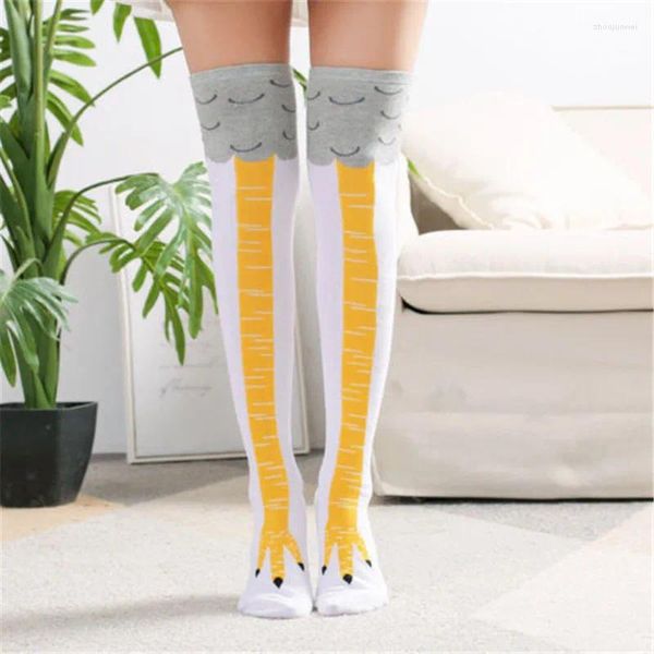 Frauen Socken Mode 3D Lustige Cartoon Oberschenkel Huhn Zehen Füße Strumpf Kreative Mädchen Strümpfe 4 Stile Mit Druck