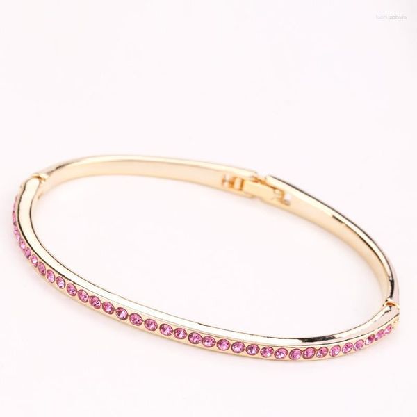 Bangle BN-00076 S Drop Bulk Item Atacado Banhado A Ouro Jóias Para Mulheres Moda Strass Pulseira Feminina