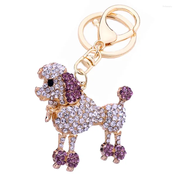 Chaveiros Chaveiro! Moda Cristal Poodle Chaveiro Liga Chaveiro Titular Anel Chaveiro Llaveros Mulheres Charme Saco Acessórios Presente R160