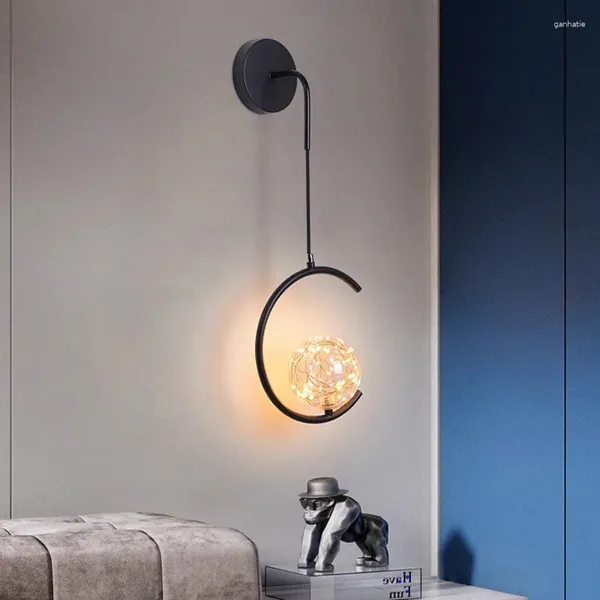 Duvar lambası Modern LED Moon Sconce Study Oturma Odası Yemek Odası Yatak Odası Başucu Koridoru Tv Sofa Arka Plan Ev Dekoru Aydınlatma Armatürü