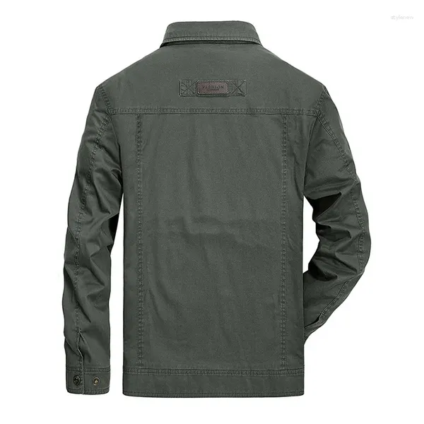 Giacche da uomo Primavera Autunno Giacca militare da uomo Cappotto Maschile S Solid Slim Casaco Masculino Capispalla in puro cotone M-4XL