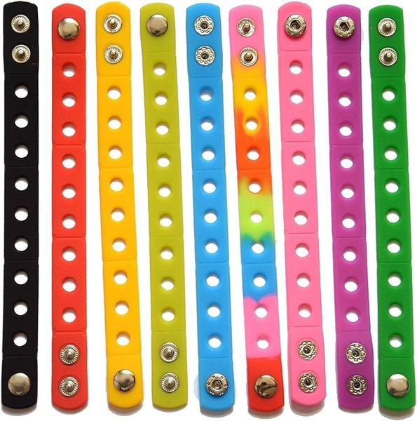 Großhandel 9 Farben 7 Zoll Armbänder Silikonarmbänder für Partygeschenke und Schuhanhänger