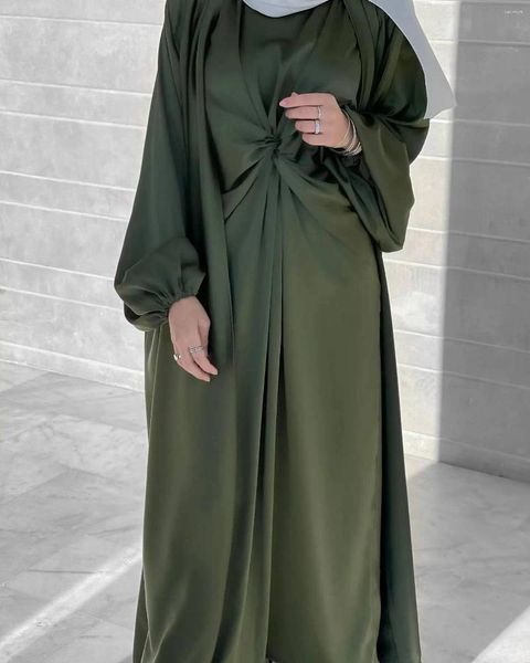 Ethnische Kleidung 2 Stück Abaya Dubai Islam Türkei Muslim Sets Hijab Kleid Kaftan Arabische Kleider für Frauen Kaftan Robe Femme Ensembles