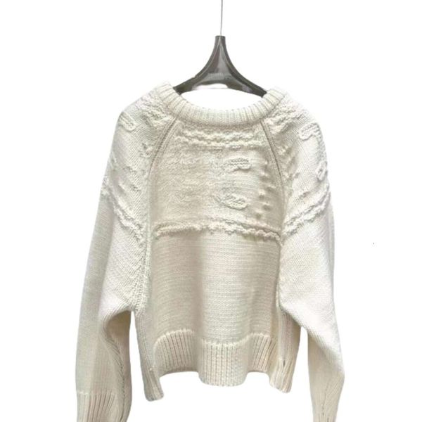 Maglione di design CLNE Maglione da donna di moda di lusso Originale di alta qualità con motivo a gancio intero bianco a maniche lunghe girocollo in maglia